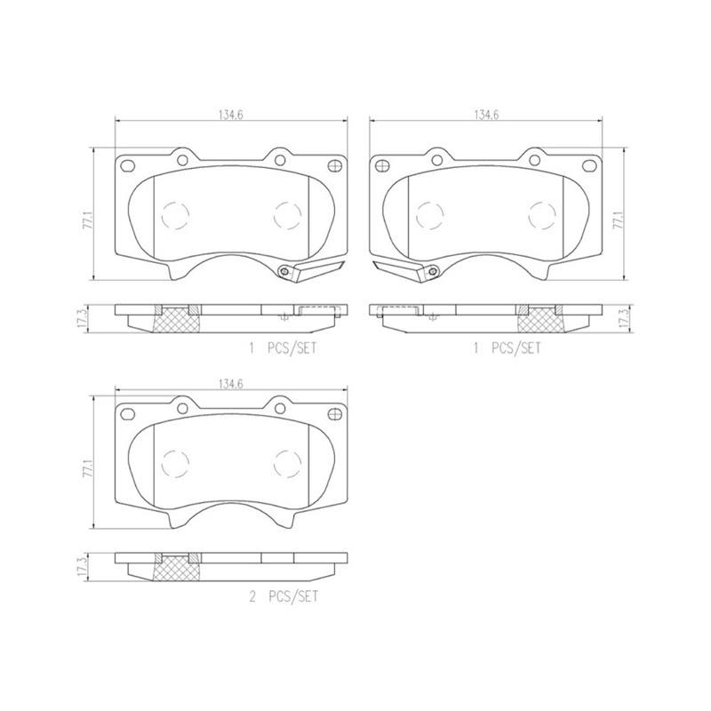 ผ้าเบรคหน้า-brembo-ceramic-สำหรับ-toyota-revo-new-fortuner-ของแท้