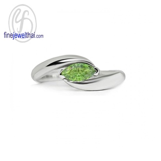 Finejewelthai-แหวนเพอริดอท-เพอริดอท-แหวนพลอย-แหวนเงินแท้-พลอยประจำเดือนเกิด-Peridot-Silver-Ring-Birthstone-R1158pd