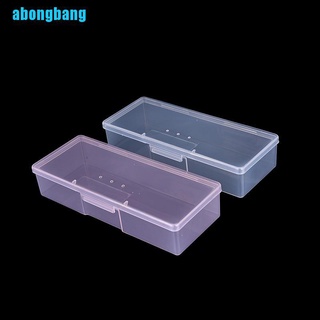 Abongbang กล่องพลาสติกเปล่า ทรงสี่เหลี่ยมผืนผ้า ขนาดเล็ก สําหรับใส่แปรง ปากกา ตกแต่งเล็บ