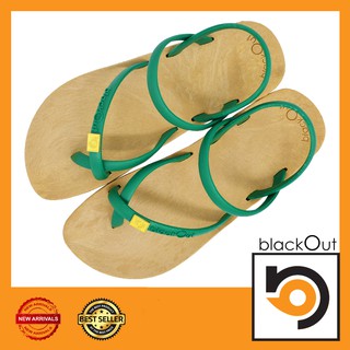 🔰 BlackOut Toeloopslingback 🔰 รองเท้าแตะ คีบโป้งรัดส้น กันลื่น เบาสบาย พื้นทอง(หูเขียว)