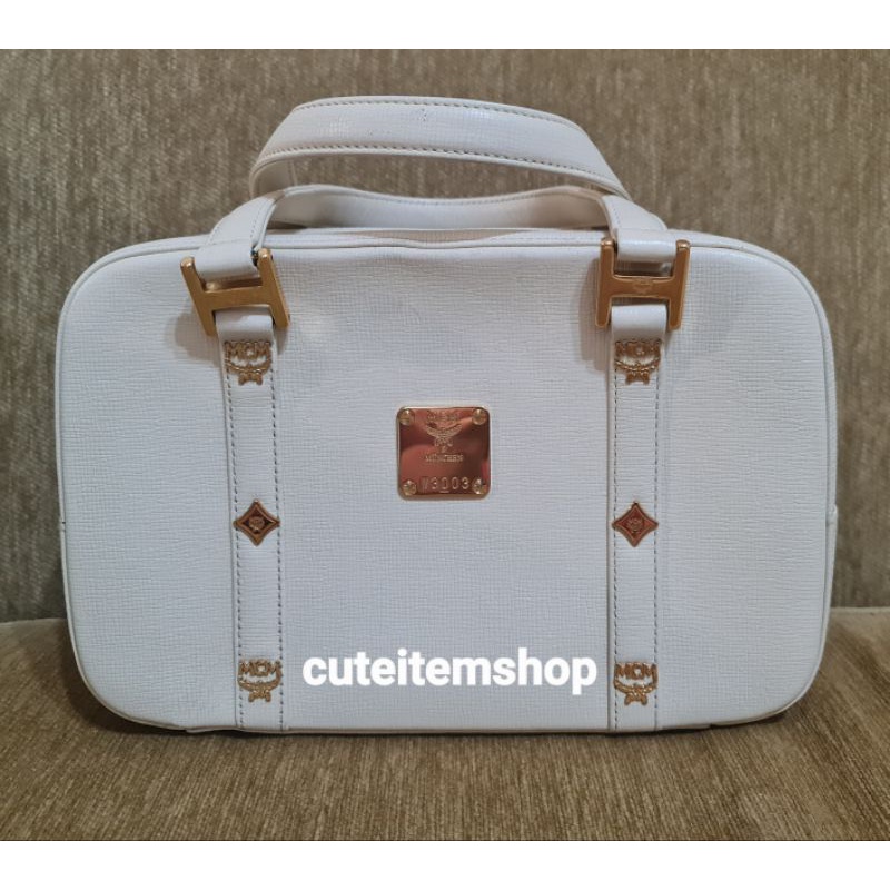 ของแท้-mcm-ivory-vintage-bag