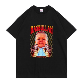 เสื้อยืดลําลอง ผ้าฝ้าย แขนสั้น คอกลม พิมพ์ลาย Hasbulla Fighting Meme Blogger เหมาะกับของขวัญ สไตล์คลาสสิก สําหรับผู้ชาย