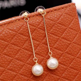 Women Girls Long Drop Pearl Dangle Earrings Cute Ear Wire Earrings Wedding Party Earrings ELEN