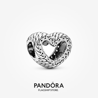 Pandora จี้รูปงู หัวใจ แบบเปิด ของขวัญวันเกิด สําหรับสุภาพสตรี DIY p825