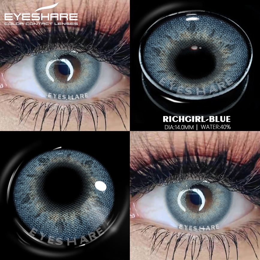 eyeshare-คอนแทคเลนส์สีสันสดใสสําหรับ-eyes-richgirl-สีเขียวสีฟ้าสีฟ้า