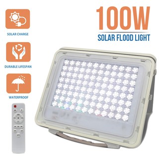 โคมไฟฟลัดไลท์ โคมสปอร์ตไลท์ 100W solar flood light ไฟโซล่าเซลล์ สปอตไลท์ โคมไฟพลังงานแสงอาทิตย์ Supshop