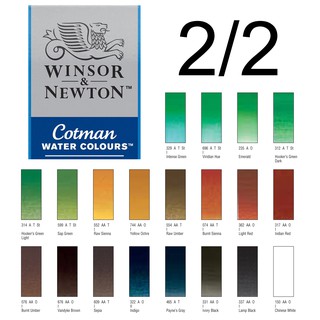 (2/2) [แบ่งขาย] สีน้ำ Winsor &amp; Newton Cotman บีบแบ่งใส่ Half pan สีน้ำวินเซอร์