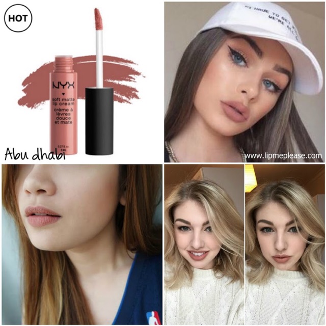 NYX Soft Matt Lip Cream ABU DHABI สีนำ้ตาลนู้ด Shopee Thailand