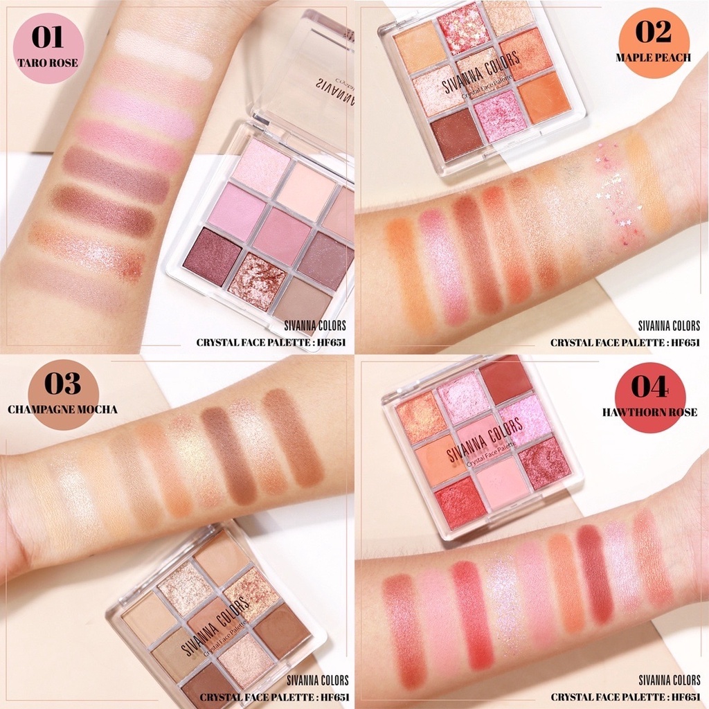 sivanna-colors-crstal-face-palette-hf651-ซิเวนน่า-อายแชโดว์-9-สี-เม็ดสีแน่น-ติดทน-ยาวนาน-กันนำ-กันเหงื่อ
