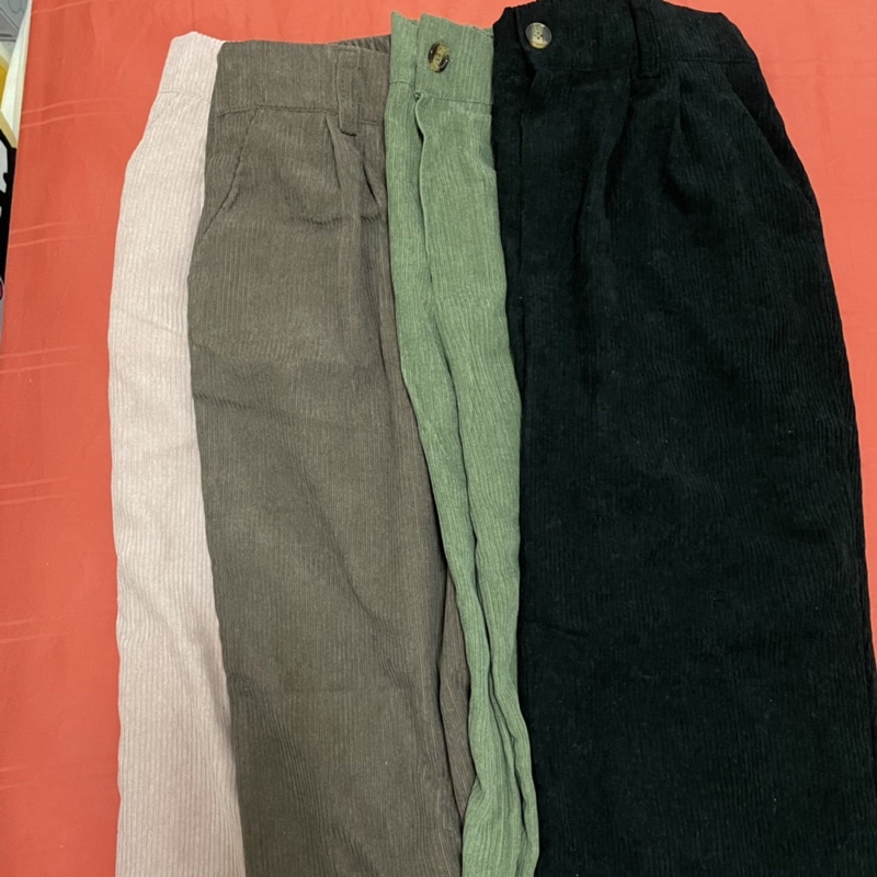 sales-กางเกงผ้าลูกฟูกสม็อกหลัง-เอว26-34นิ้ว-เอวยางยืด-มีหลายสี