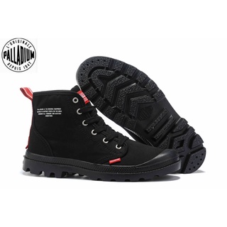 100%Original PALLADIUM Black Martin Boots mens and womens Ribbon canvas shoes 35-45