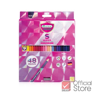 เช็ครีวิวสินค้าMaster Art สีไม้ ดินสอสีไม้ 48 สี รุ่นเอส-ซีรี่ส์ จำนวน 1 กล่อง