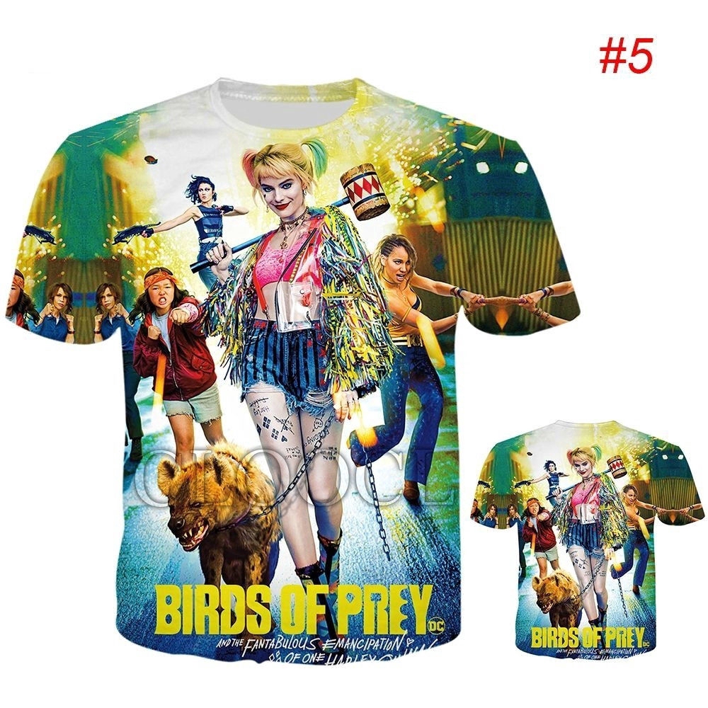 เสื้อยืดพิมพ์ลายกราฟฟิก-birds-of-prey-harley-quinn-3d