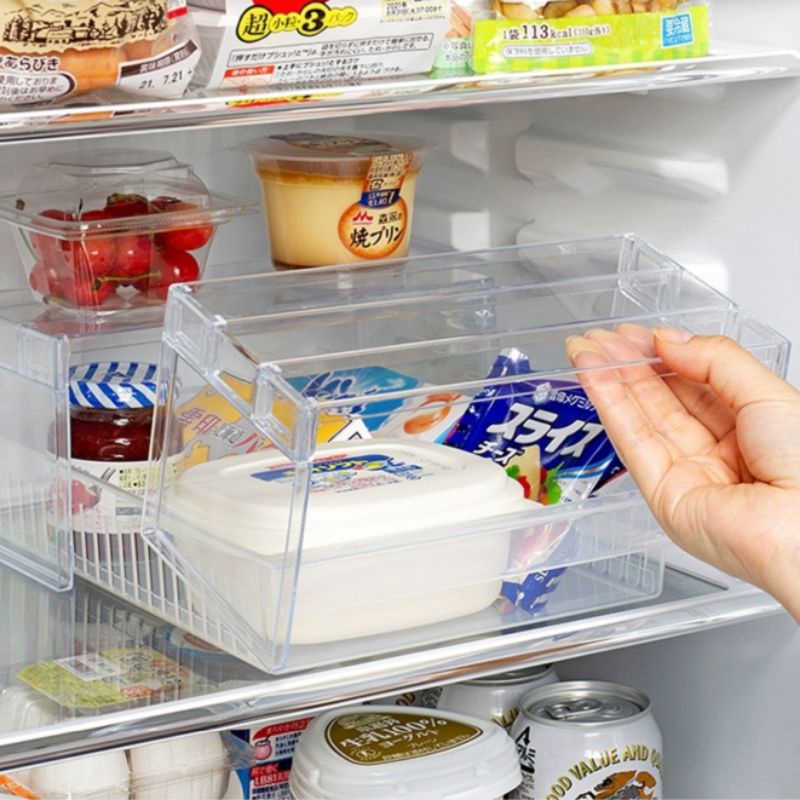 ชั้นวางของในตู้เย็น-เพิ่มพื้นที่วางของในตู้เย็นหรือนอกตู้เย็น-วางขวดเครื่องปรุง-แก้วน้ำ-สบู่-แปรงสีฟัน-นำเข้าจากญี่ปุ่น