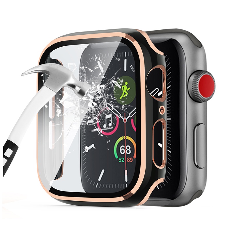 ภาพหน้าปกสินค้าฝาครอบป้องกันหน้าจอ สําหรับ Apple Watch 7 6 SE 5 4 3 2 PC กระจกกันชน + เคส สําหรับ iwatch 41 มม. 45 มม.