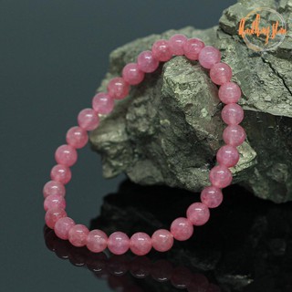 กำไลหิน พิ้งโอปอล ขนาด 6 มิล Pink Opal แต่งสี หินแห่งความรักและความหวัง กำไลหินมงคล หินสี หินสีนำโชค หินสีชมพู by.ออมทอง
