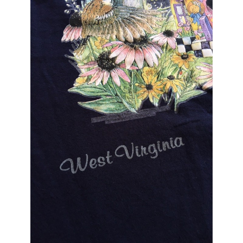 เสื้อยืดมือสอง-vintage-90s-west-virginia-size-xl-มือ2สามารถปรับแต่งได้