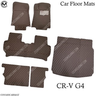 พรมหนัง 6D🚘HONDA CR-V G4 5ที่นั่ง ปี2012-2016 👈พรมรถ , พรมรถยนต์