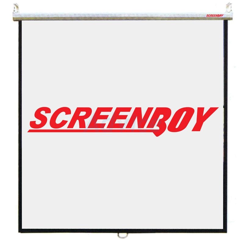 ส่งฟรี-screenboy-จอโปรเจคเตอร์-แบบแขวนมือดึง-screenboy-wall-projector-screen-4-3-183-x-244-cm-ขนาด-120-นิ้ว