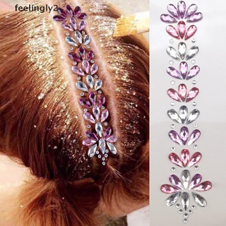 【Ready Stock】 3D Crystal Forehead Headpiece Sticker Hair Jewels Glitter Face Body Tattoo Stick (F）