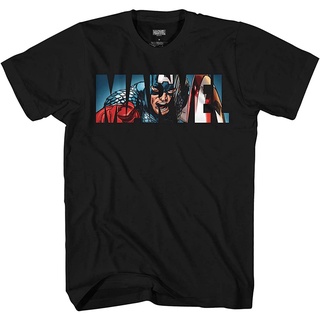 100%cotton เสื้อ ยืด ราคา ส่ง Marvel Logo Captain America Avengers Super Hero Adult Tee Graphic T-Shirt For Men Tshirt C