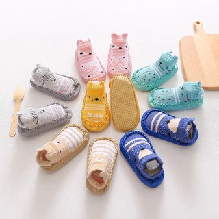 รองเท้า&ถุงเท้าหัดเดิน🧦ลายการ์ตูน อายุ 3-24 เดือน 6 สีสัน นิ่มสบายทุกสัมผัส