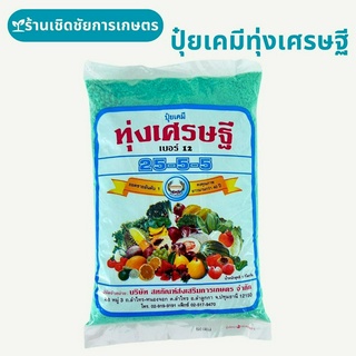 ปุ๋ยเขียว ปุ๋ยเกร็ด ทุ่งเศรษฐี  ปุ๋ยเคมี 25-5-5 (1 KG) เร่งงาม ยืดยอด แตกแขนง