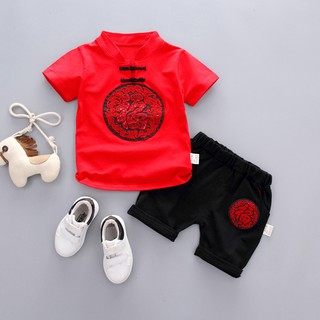 ชุดจีนเด็กชาย เด็ก1-4 ขวบ ชุดจีน ชุดตรุษจีนเด็ก มี 2 แบบ เสื้อสีแดง กางเกงสีดำ ชุดตรุษจีน ส่งจากกทม.