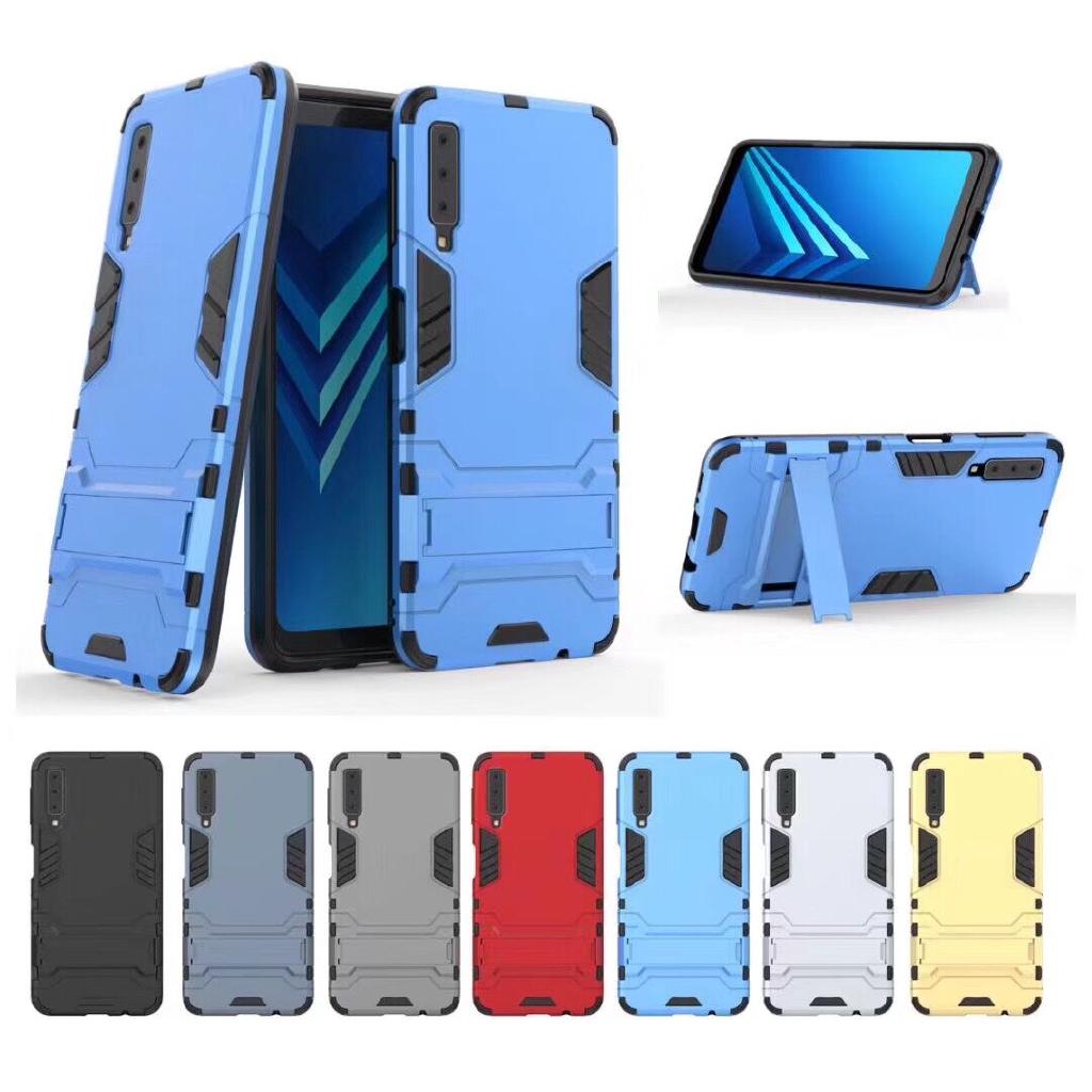 For Samsung Galaxy A7 2018 Case Hybrid Iron Man Hard Armor Defender Stand Cover