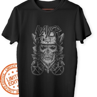 เสื้อยืดโอเวอร์ไซส์เสื้อยืด ลําลอง ลาย Slayer Rock Band สไตล์สตรีท เมทัล ยอดนิยมS-3XL