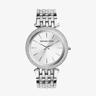ราคาMICHAEL KORS นาฬิกาข้อมือผู้หญิง รุ่น MK3190 Darci Silver Dial Pave Bezel - Silver