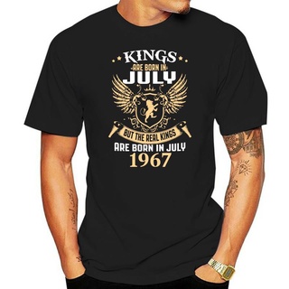 เสื้อยืดแขนสั้น คอกลม พิมพ์ลาย Kings Legends Are Born In July 1967 แฟชั่นฤดูใบไม้ผลิ สําหรับผู้ชาย