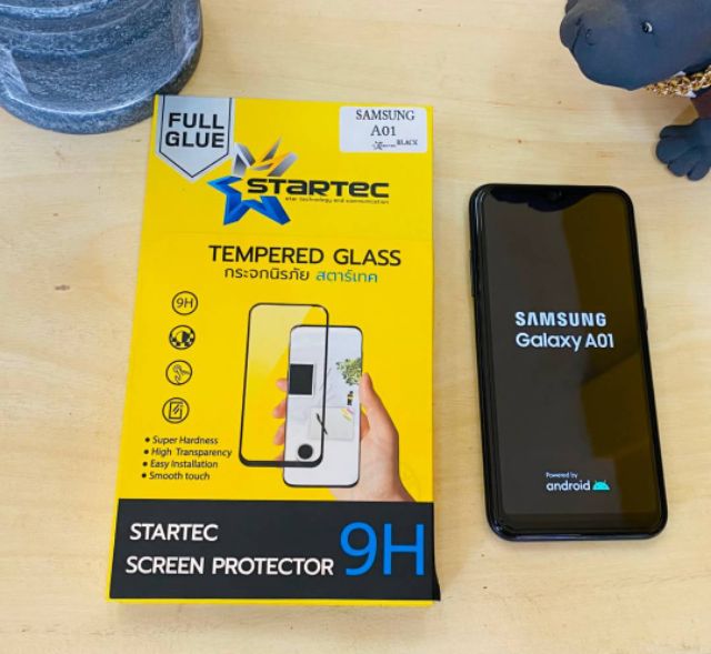 ฟิล์มกระจก-samsung-a01-แบบเต็มจอ-ยี่ห้อstartec-คุณภาพดี-ทัชลื่น-ปกป้องหน้าจอได้ดี-ทนทาน-แข็งแกร่ง-ใสชัดเจน