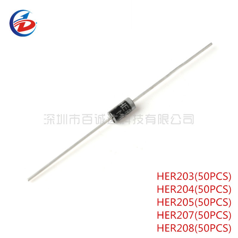 วงจรเรียงกระแสไดโอด ประสิทธิภาพสูง HER203 HER204 HER205 HER207 HER208 ...