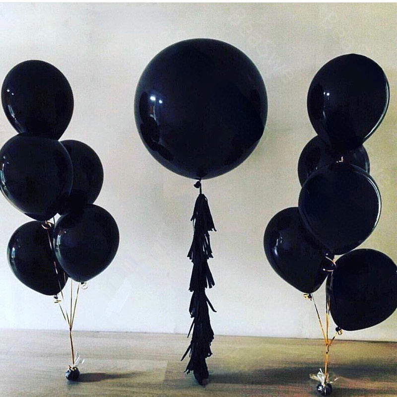 ลูกโป่งยาง-ทรงกลม-ขนาดใหญ่-36-นิ้ว-12-นิ้ว-สีดํา-สําหรับตกแต่งงานปาร์ตี้วันเกิด