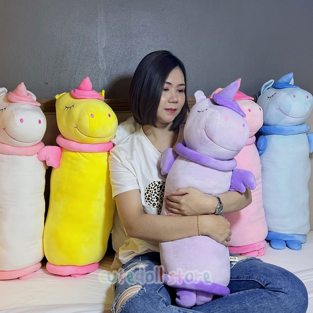 หมอนข้าง-ตุ๊กตา-ยูนิคอร์น-bolster-unicorn-ขนาด-70-ซม-หมอนข้างยูนิคอร์น-สีพาสเทล-หมอนตุ๊กตา-นุ่มนิม