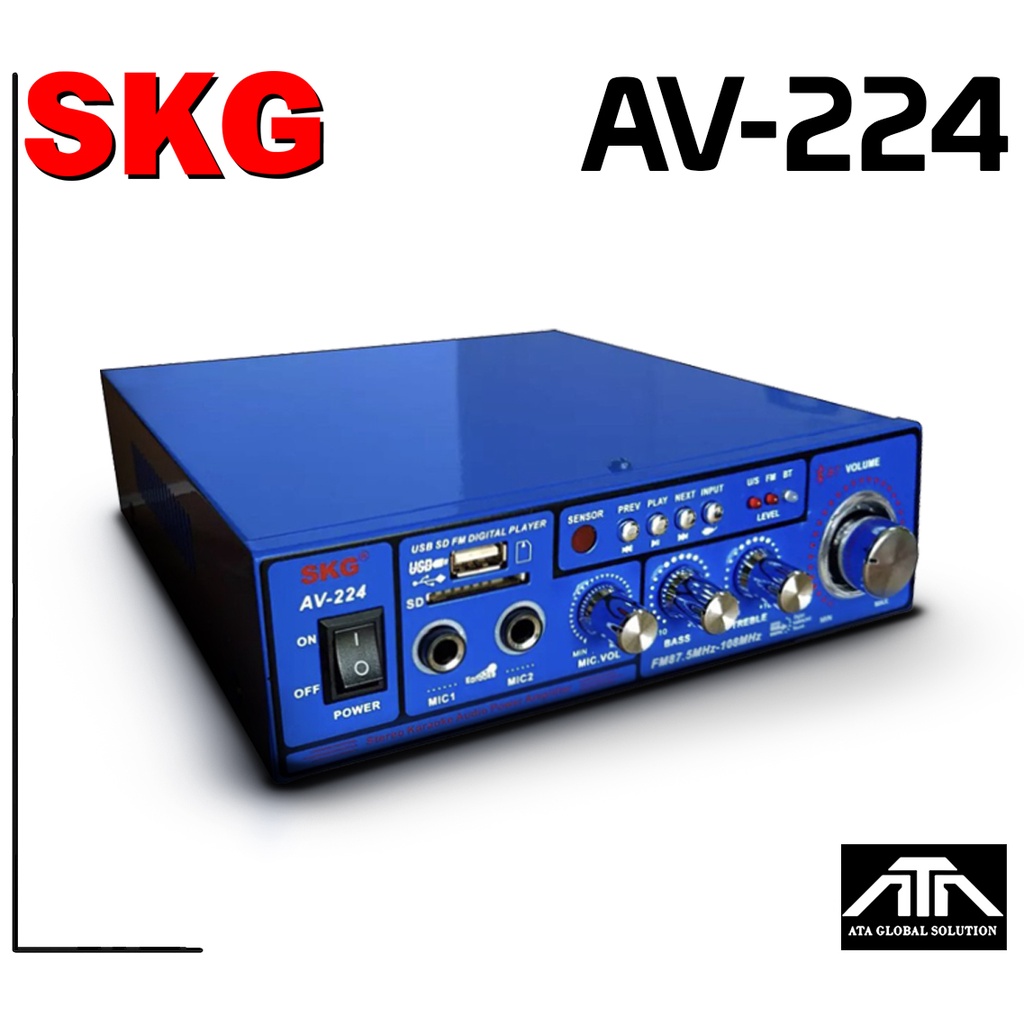 skg-เครื่องแอมป์ขยายเสียง-1200w-av-224-เล่น-mp3-fm-radio-ได้-มี-บูลทูธ-เชื่อมต่อมือถือได้