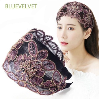 Bluevelvet ที่คาดศีรษะผ้าไหมลายดอกไม้สไตล์เกาหลีวินเทจสําหรับผู้หญิง