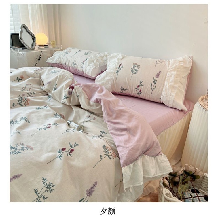ผ้าปูที่นอน-480-เส้นทอ-กุ้นพู่ระบายสีขาว