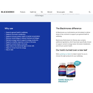 ภาพขนาดย่อของภาพหน้าปกสินค้าล้างสต็อก หมดไม่เติม วิตามินรวม วัยรุ่น หญิง ชาย วิตามินวัยรุ่น Blackmores Multivitamin for Teen Girls / Boy 60 Capsules จากร้าน tikishopofficial บน Shopee ภาพที่ 3