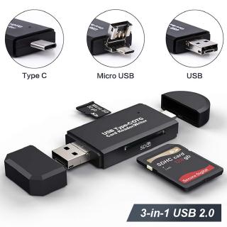 【Fast delivery】 SD Card Reader USB 2.0 OTG Micro USB Type C Card Reader Lector SD Memory Card Reader For Micro SD TF USB Type-C OTG Cardreader