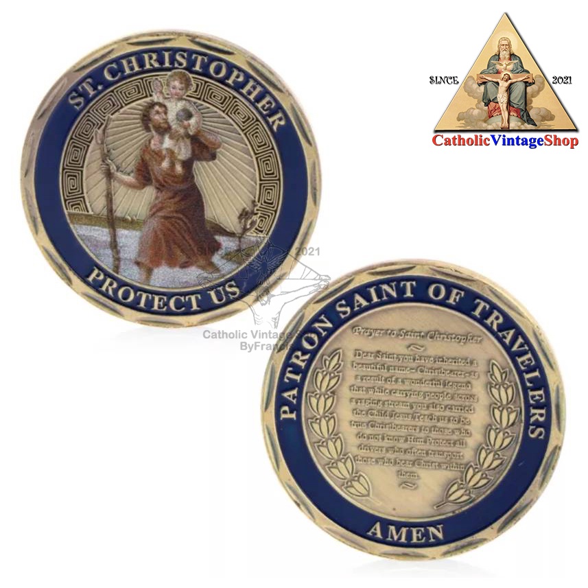 เหรียญ-นักบุญคริสโตเฟอร์-ปกป้องการเดินทาง-st-christopher-coin-catholic-คาทอลิก-ศาสนาคริสต์