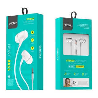 ภาพหน้าปกสินค้าหูฟัง LUOBR Stereo earphones งานแท้เสียงดี รุ่นX6 ของแท้!! ราคาถูก ซึ่งคุณอาจชอบสินค้านี้