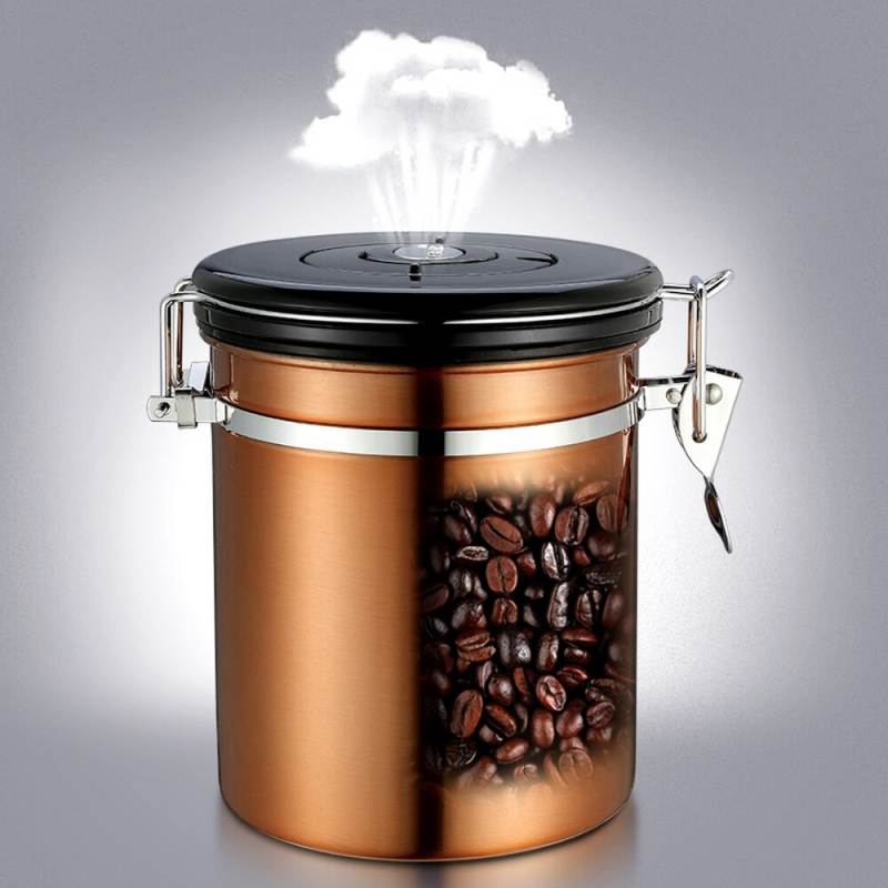 ใหม่สแตนเลสสตีลสุญญากาศปิดผนึกกระป๋องกาแฟแป้งน้ำตาลที่ใส่ภาชนะสามารถเก็บขวดขวดสำหรับเมล็ดกาแฟ-โหลใส่เม็ดกาแฟ