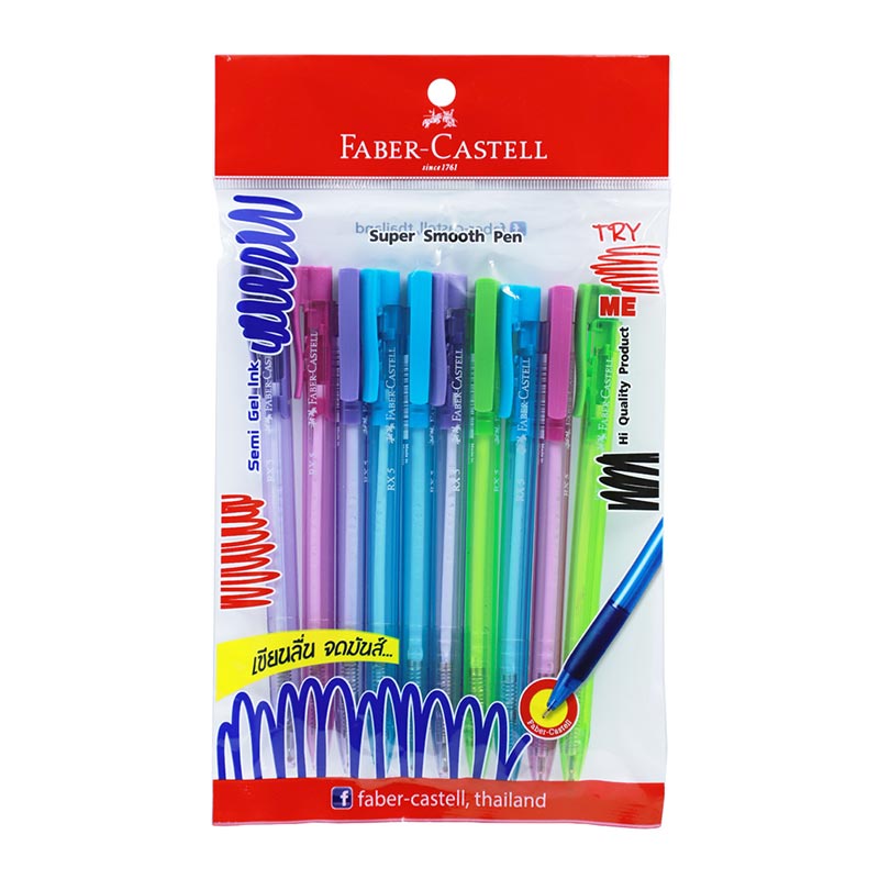 เฟเบอร์-คาสเทล-ปากกากดลูกลื่นสีน้ำเงิน-0-5-มม-รุ่น-rx-x-10-ด้าม101337faber-castell-ballpoint-pen-blue-0-5-mm-rx-x-10-p