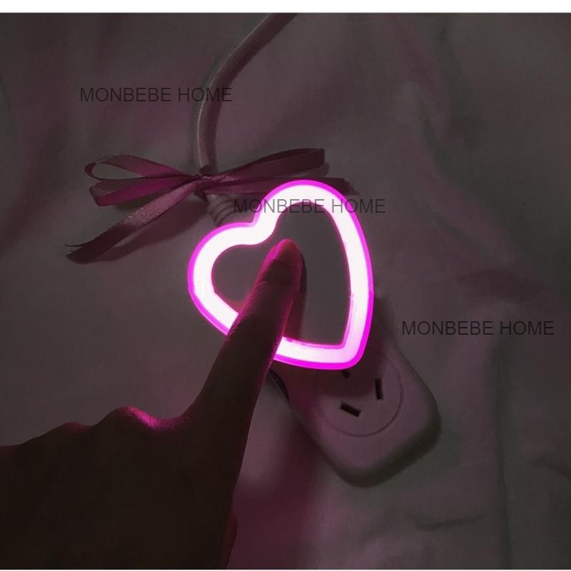 ภาพสินค้าไฟรูปหัวใจ โหมดไฟกลางคืน ควบคุมเซ็นเซอร์อัตโนมัติ Plug-in ประหยัดพลังงาน 0.5W พร้อมส่งจ้า จากร้าน monbebehome บน Shopee ภาพที่ 6