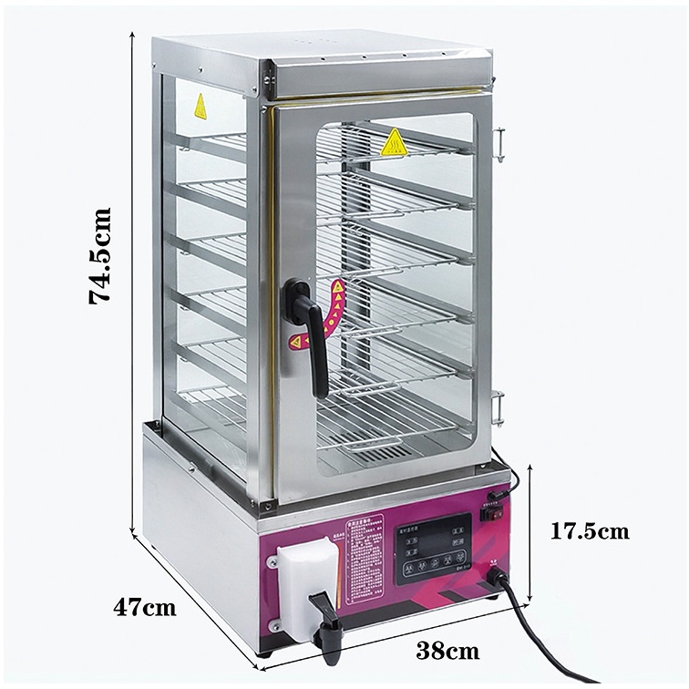 ตู้นึ่งซาลาเปา-food-warmer-เครื่องนึ่งอาหารไฟฟ้า-รักษาอุณหภูมิ-ตู้อุ่นอาหาร-6ชั้น-ตู้โชว์อาหาร-เครื่องอบอาหารไอน้ำ