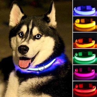 ภาพขนาดย่อของสินค้าปลอกคอไนล่อน LED เรืองแสงในที่มืด เพื่อความปลอดภัย สําหรับสัตว์เลี้ยง สุนัข