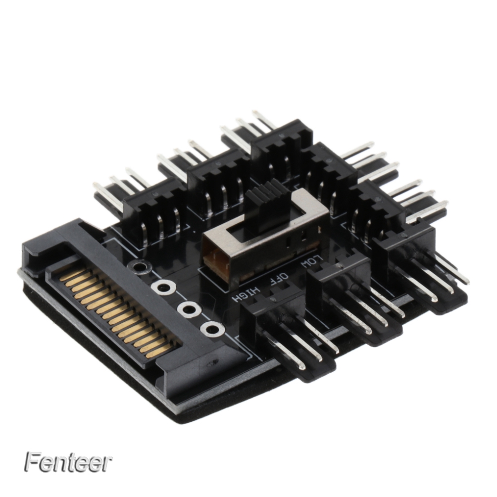 fenteer-pc-sata-pwm-cooling-fan-speed-controller-hub-4-3-pin-power-splitter