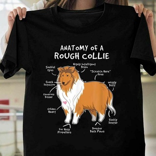 เสื้อยืดผ้าฝ้ายพิมพ์ลายขายดี ผ้าฝ้าย พิมพ์ลาย Anatomy Of A Rough Collie เหมาะกับของขวัญ สําหรับผู้ชาย